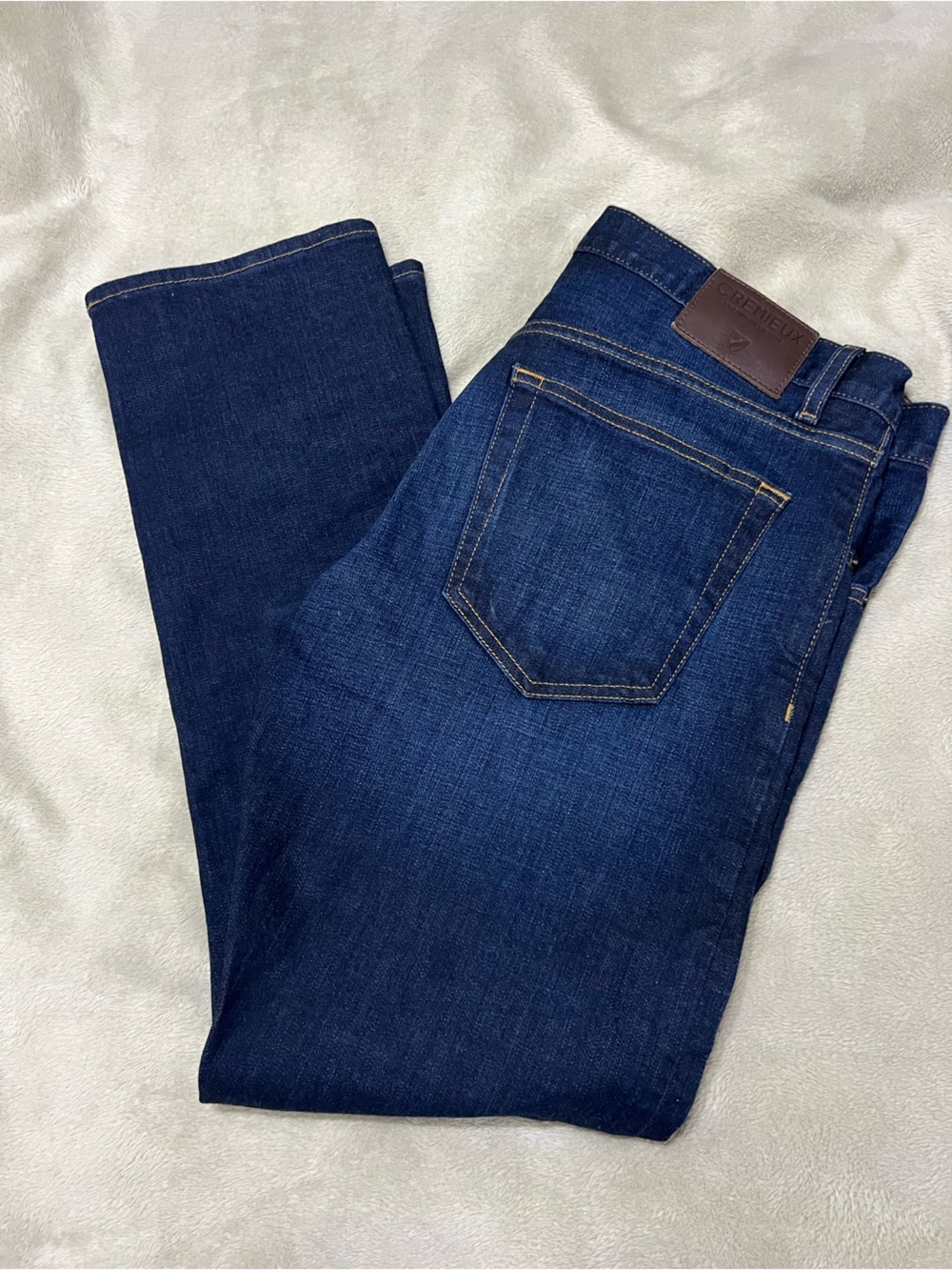 Cremieux Premium Denim Comfort Stretch Men's Straight Dark Blue Denim Jeans